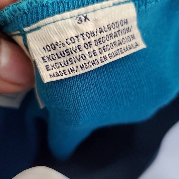 Basic Editions Plus Women Short Sleeve Shirt 3X Blue - Picture 4 of 6